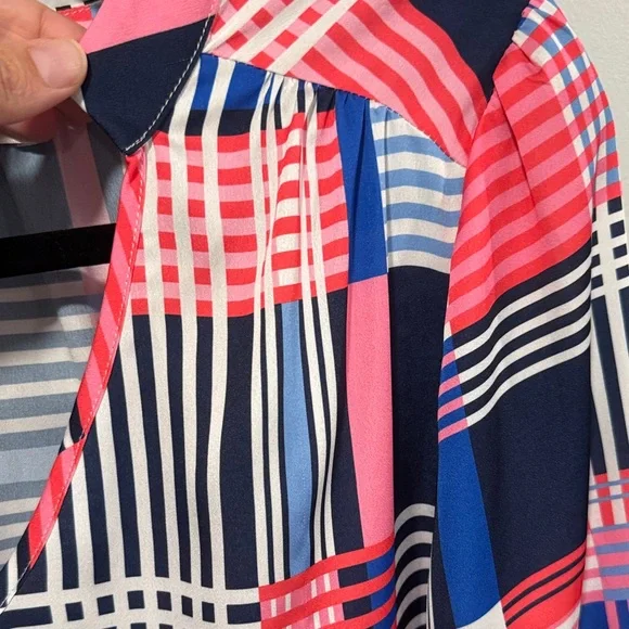 Jude Connally V-Neck Women's Top - Pink and Blue - Picture 5 of 7